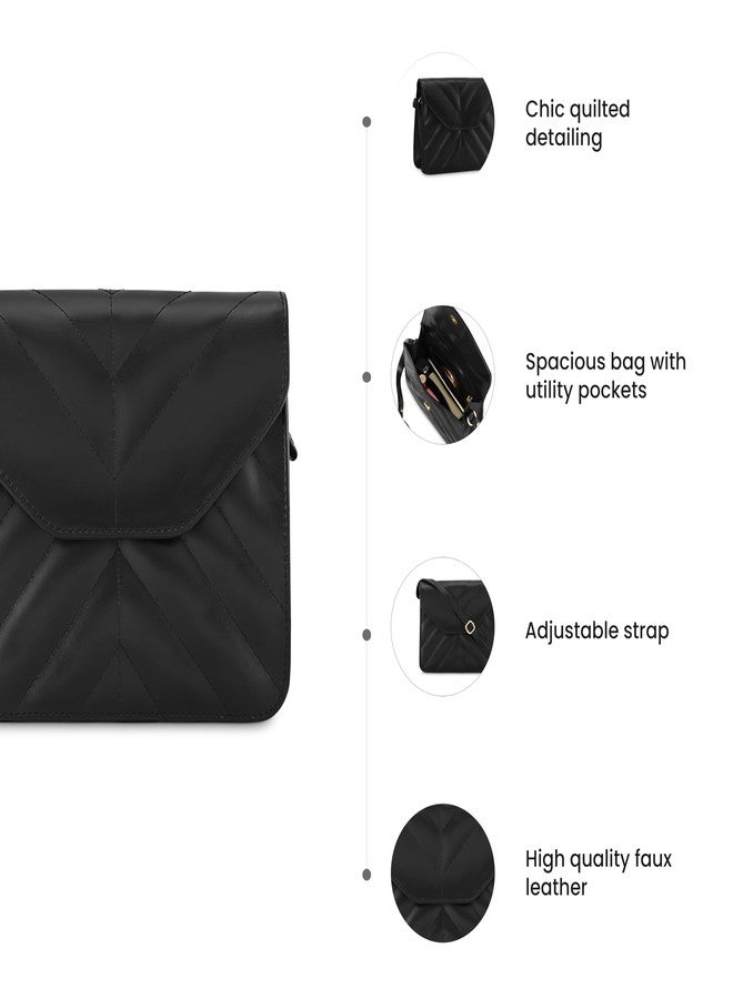Fastrack Quilted Sling Bag for Women, Ladies and Girls with Adjustable Strap - Image 4